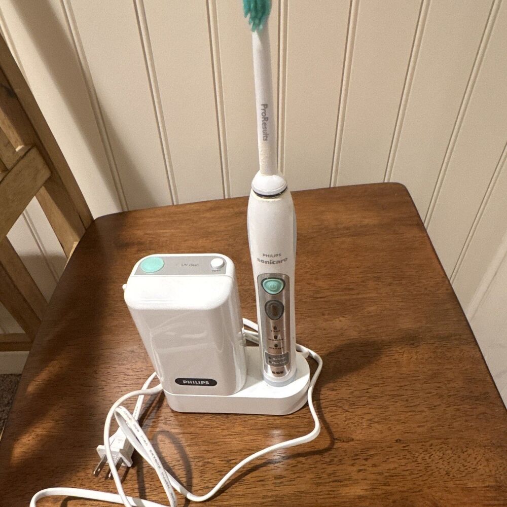 Philips Sonicare Sonic Electric Toothbrush UV Sanitizer Base Timer White